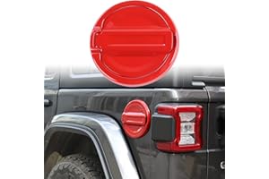 CheroCar ABS Gas Cap Cover Trim Fuel Tank Cover Decoration Kit for 2018-2021 Jeep Wrangler Accessories JL 2/4 Door (Red)