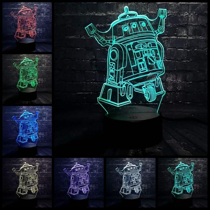 KangYD Wars Machine 3D Night Light, Lámpara de ilusión LED ...