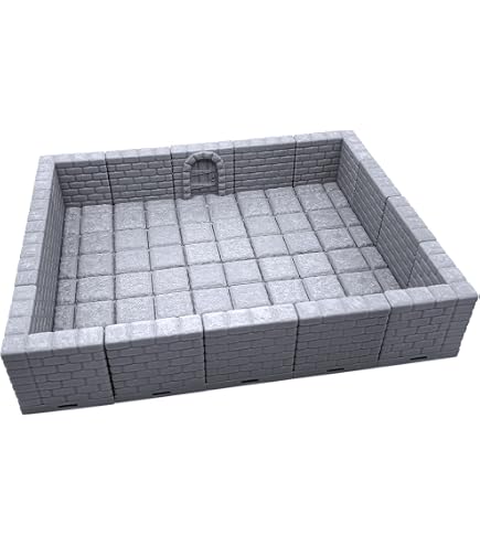 Dalles de donjon verrouillables de luxe – Alcôves anciennes, peinture 3D imprimée sur table de jeu de rôle paysage de terrain pour figurines de 28 mm