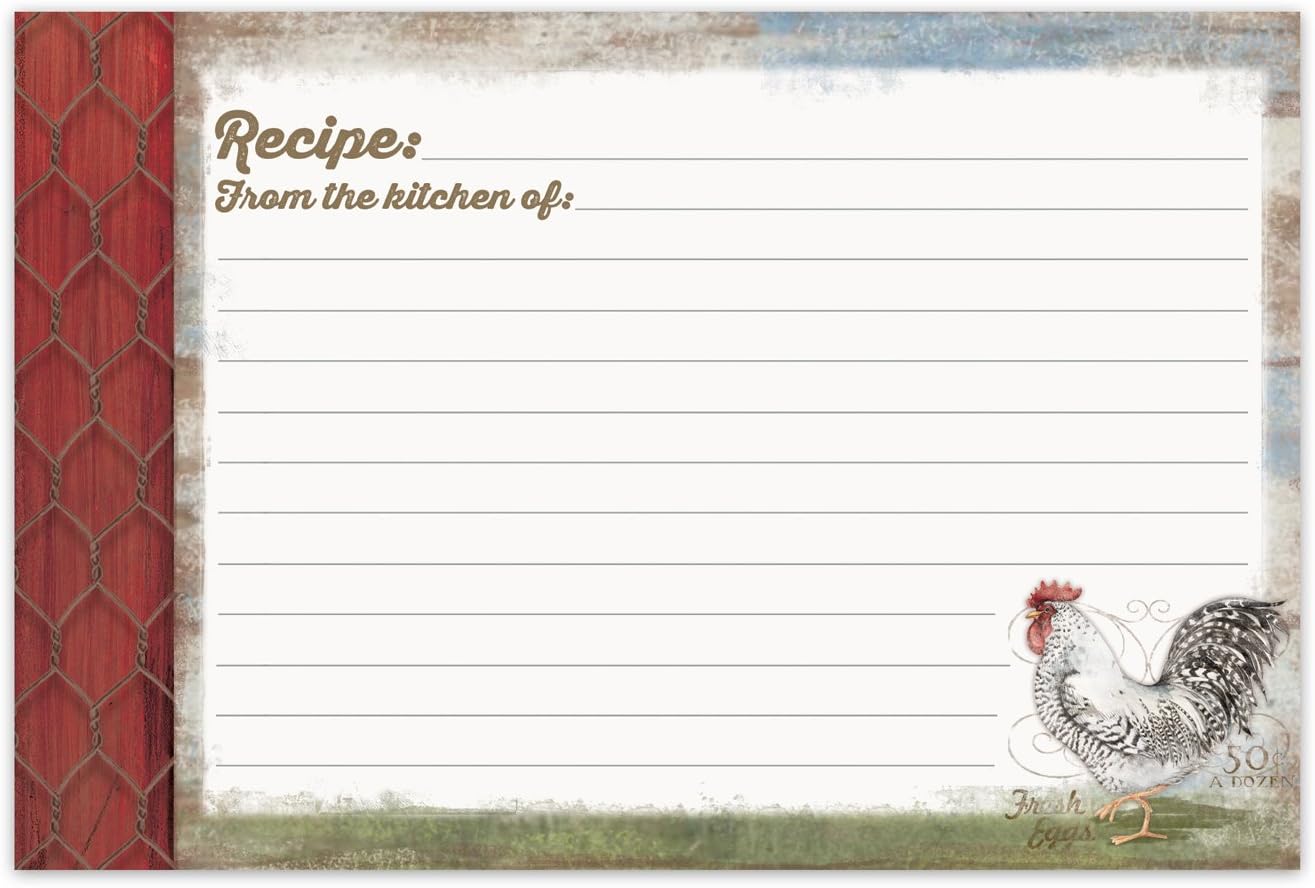 Brownlow Barnyard Rooster Recipe Cards