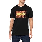 BOSS Mens Big Logo City Scape Cotton T-Shirt
