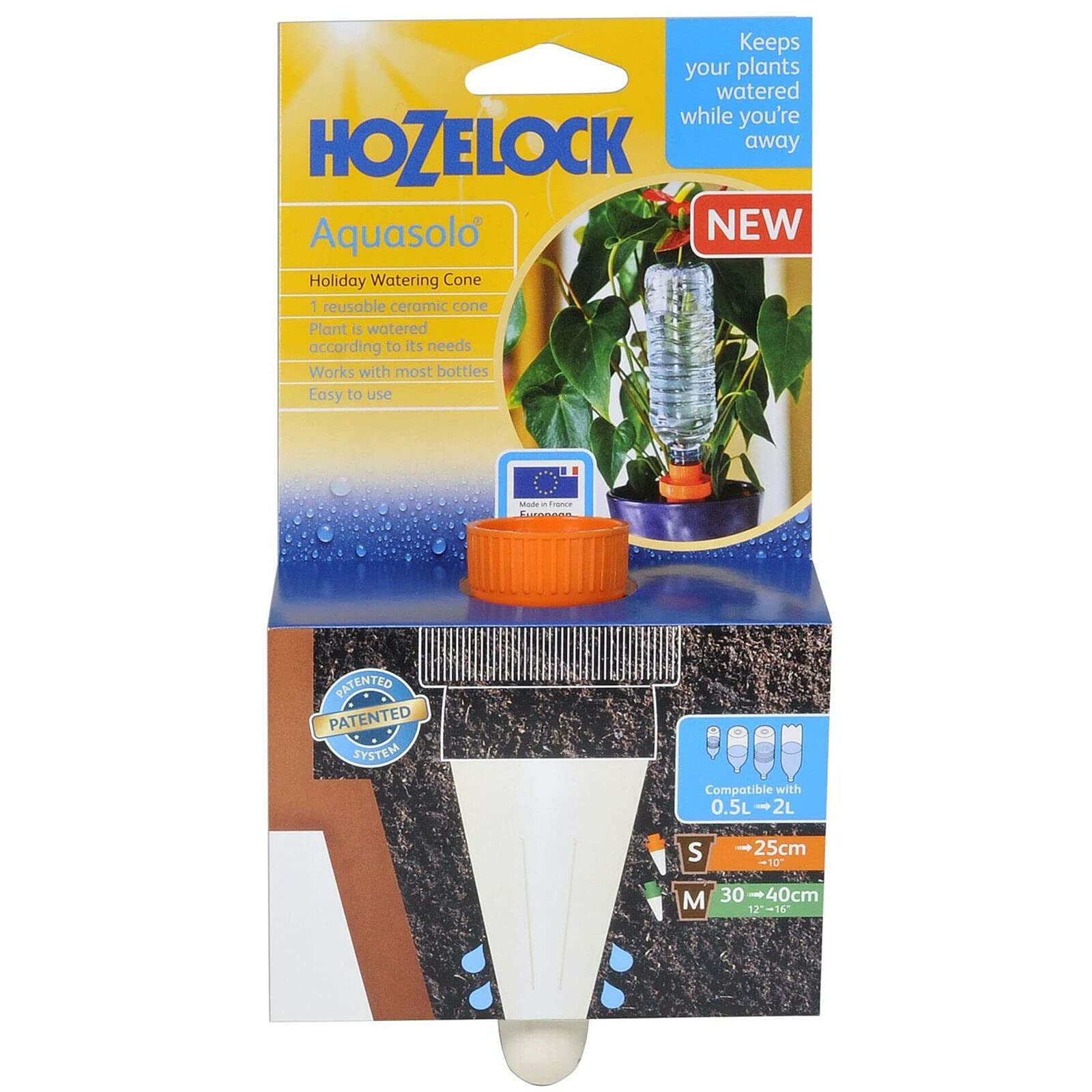 Hozelock Small Ceramic Watering Cones with Plastic Screw Adaptor - Orange