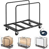 VEVOR Folding Table Cart, Heavy Duty Table Trolley with 5" Swivel Wheels, 1800 LBS Drywall Dolly Cart for Garage, Home, Warehouse, Party Event Hotel Furniture 10 Table Capacity