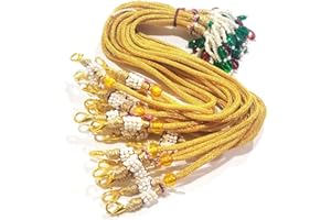 Metal Brass Pearl Necklace Back Rope Dori for Silk Thread Jewellery, Terracotta and Quilling Jewelry, 6 Pieces