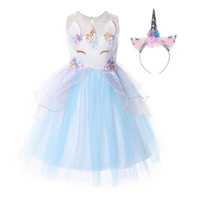 strapless open back dress Gillian's Closet Pastel Rainbow Unicorn Dress w/Accessories – Aura In Pink  Inc main image 0