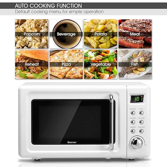 Amazon.com: Costway Retro encimera microondas horno, 0,7 cu ...
