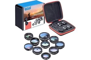 ZYNCUE Aquarium Photos Clip Diameter 17mm Smartphone Camera Lenses 10 in 1 Phone Lens Kit Macro Lens Wide Angle and Macro Len