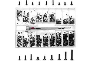 500 PCS Tiny Micro Repair Screw Kit, 18 Sizes Stainless Steel Tiny Screws with Screwdriver M1.2 M1.4 M2 Watch Glasses Compute