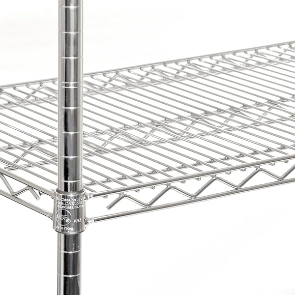 SEVILLE CLASSICS ULTRADURABLE HEAVY DUTY NSF SOLID STEEL WIRE RACK STORAGE UNIT ORGANIZER FOR GARAGE, WAREHOUSE, OFFICE, RESTAURANT, CLASSROOM, KITCHEN, 5-TIER SHELVING, 60″ W X 18″ D