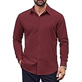 COOFANDY Mens Dress Shirts Long Sleeve Casual Button Down Shirts Formal Business Shirt
