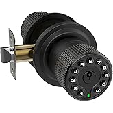 iulock Keypad &amp; Key Smart Door Lock, 50 User Codes, Waterproof, Auto Lock - Matte Black