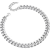 ChainsPro 14-30" Mens Sturdy Miami Cuban Chain Necklace, 5/7/9/12MM Width, 316L Stainless Steel/18K Gold Plated (Send Gift Box)