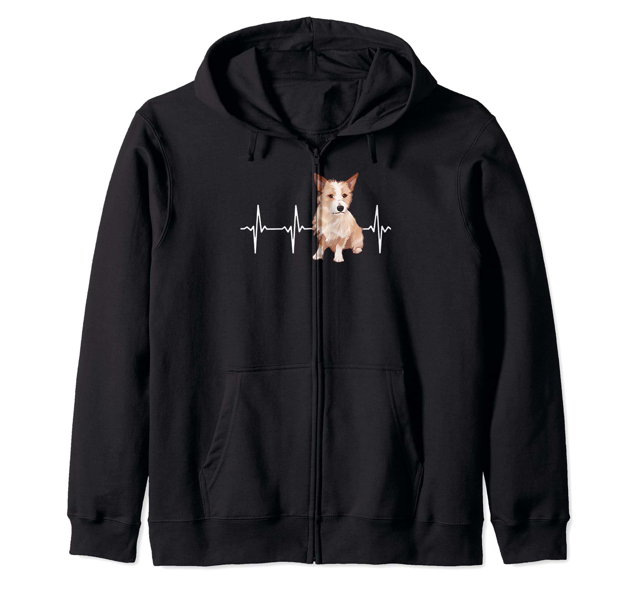 Portuguese Podengo Pequeno Heartbeat Dog Lover Zip Hoodie