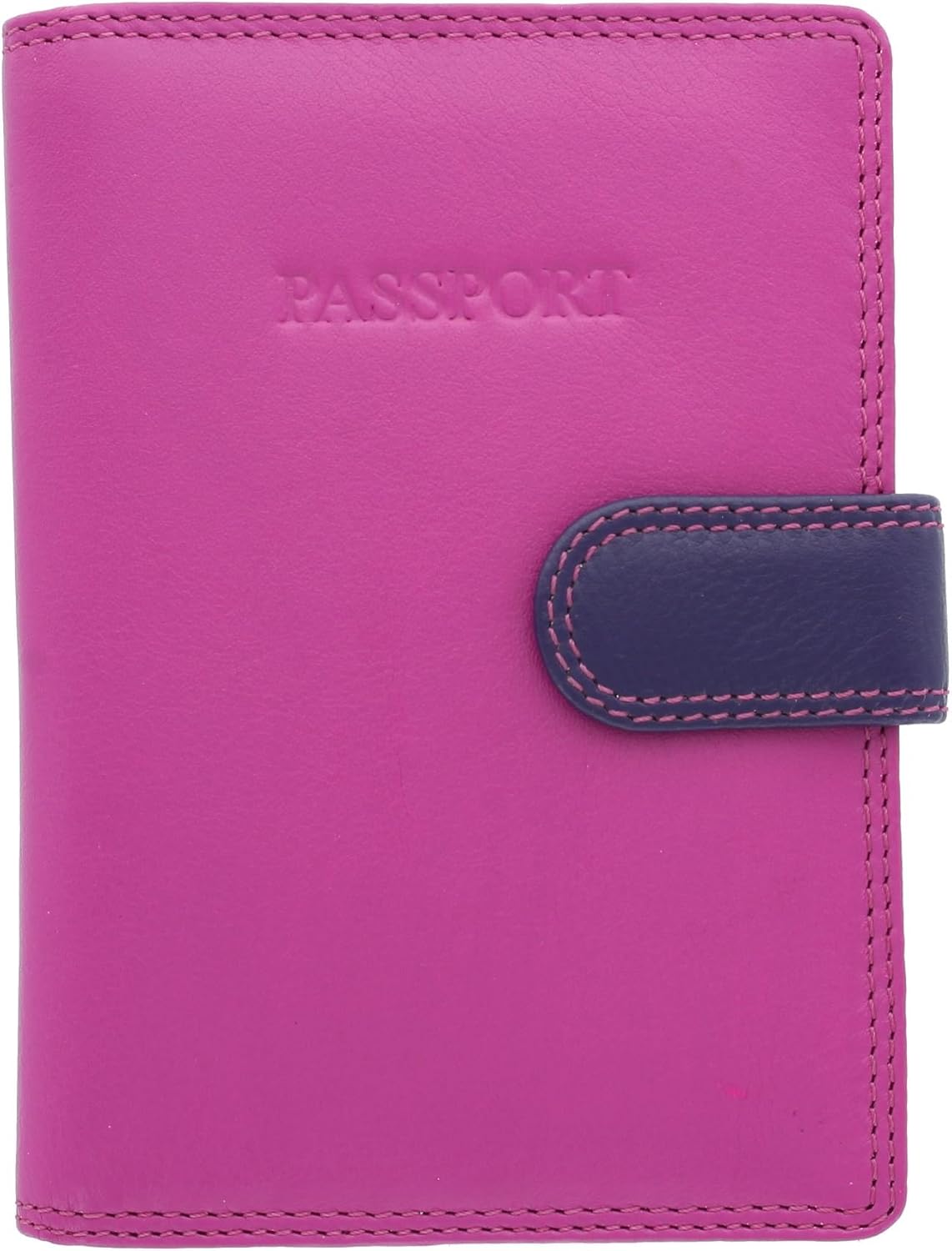VISCONTI Rainbow Collection Leather SUMBA Passport Holder RFID Blocking RB75 Berry Multi - Image 4