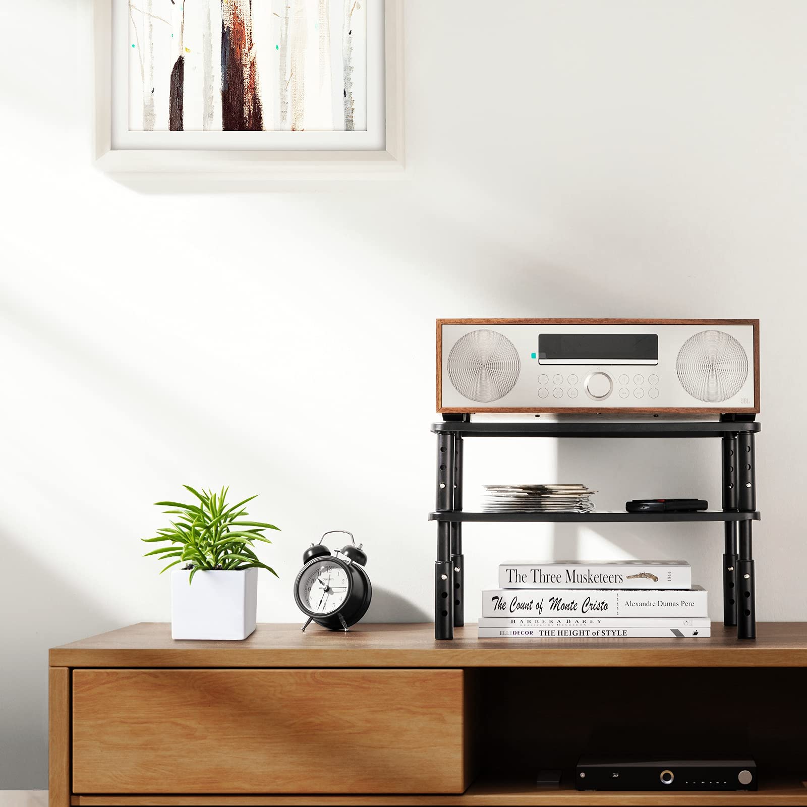 HUANUO Monitor Stand, Monitor Stand Riser 3 Height Adjustable, Monitor Riser with Airflow Vents, Laptop Stand for Desk, Laptop Riser, Desk Organizer for Monitor, 15.6" Laptop, PC, Printer - Image 8