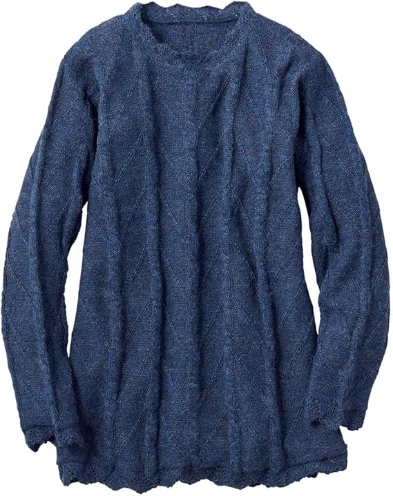 Amazon キオッチョラ Chiocciola セーター アルパカ 100 ケーブル編み レディース ネイビー L セーター 通販