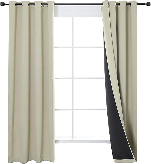 Amazon Com Aquazolax 100 Blackout Curtains With Black Liners 2