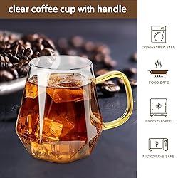 AEFPOYMXU 10 oz Clear Glass Espresso Cups Set of 2