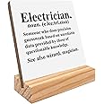 kunlisa Electrician Gifts, electrician Gifts for Men, Best Gifts for Electricians, Electrician Definition Wood Plaque Sign