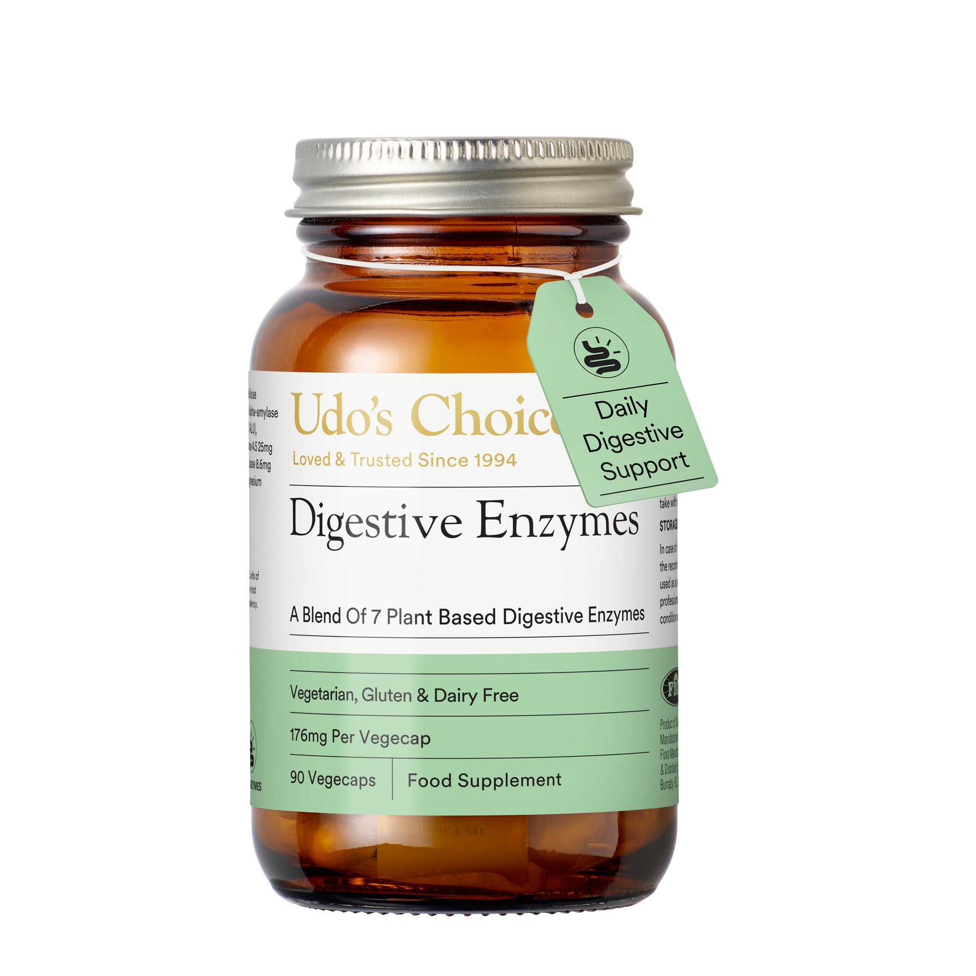 Digestive Enzymes Supplement – UDO’s Choice Enzyme Blend – 7 Plant-Based Enzymes for Protein, Carb & Fat Digestion – Supports Nutrient Absorption – Gluten & Dairy Free – 90 Vegecaps – One a Day — image 1