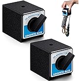 Reallnaive 2 Pcs 8T Magnetic Base Holder Bed On/off Switch 176 Lbs Holding Power Magnetic Holder Bed M8 x 1.25 Tapped Hole Switchable Base Stand Without Adjustment Arm for Indicator 2.7" x 2.2" x 2"