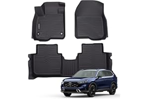 Auxko All Weather Floor Mats Fits for Honda CR-V 2023 2024 2025 2026 (Include Hybrid) TPE Rubber Liners Accessory for Honda CRV 2023 2024 2025 2026 Odorless Anti-Slip Mats Black