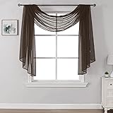 DONREN Luxury Soft Sheer Curtains Scarf for Windows