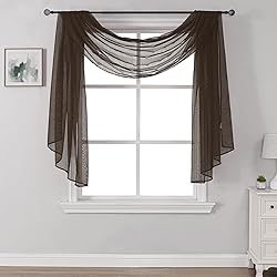 DONREN Luxury Soft Sheer Curtains Scarf for Windows