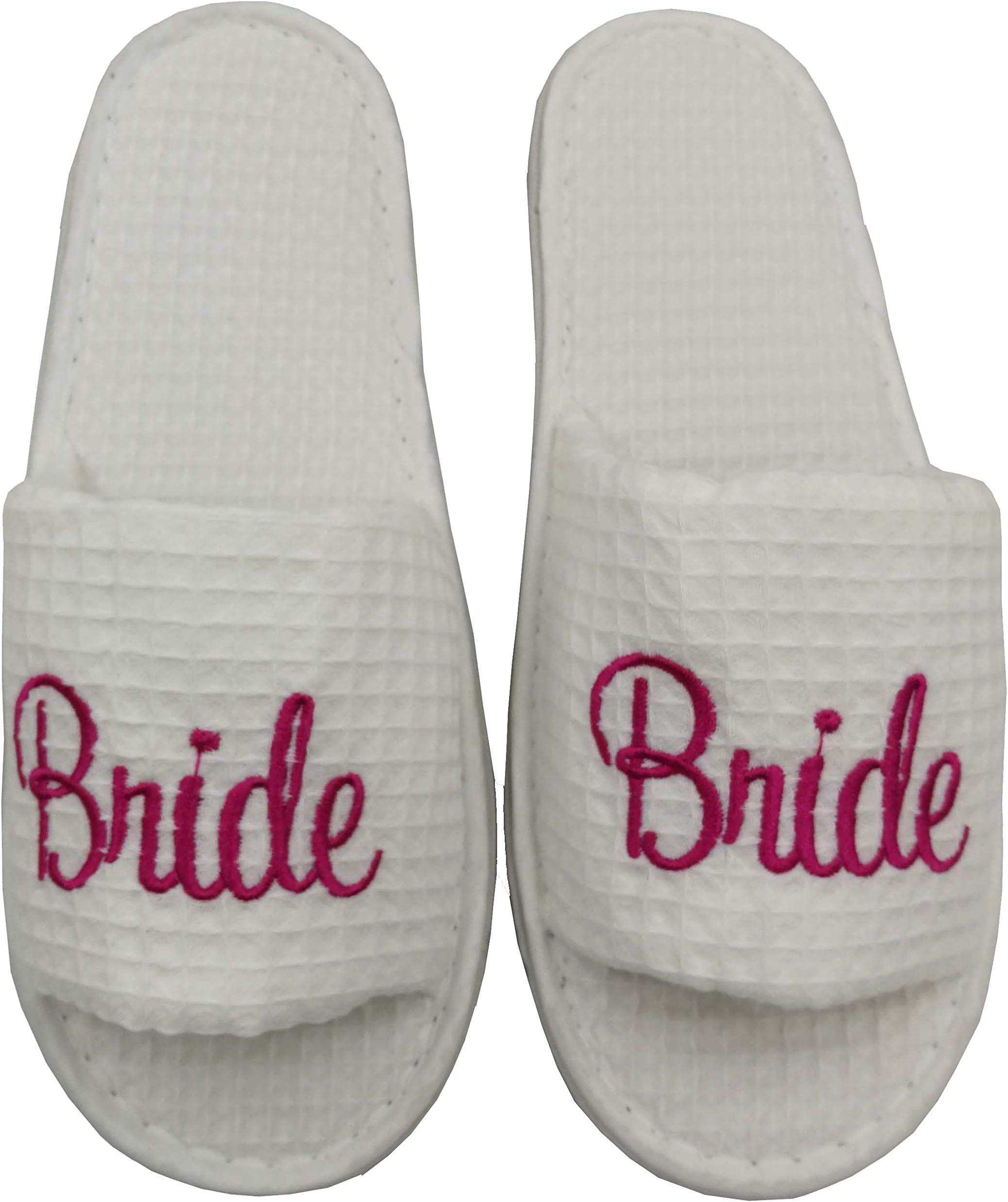 UUMI Waffle Slippers with Embroidery Letters for Wedding Party and Spa
