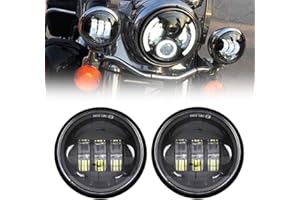 Autokun 4.5 inch Fog Lights 4 1/2" Led Fog Passing Light Motorcycle Auxiliary Driving Lamp Road King Touring Electra Glide