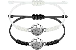 SmileBelle 2 PCS Sport Bracelets, Volleyball Gifts Soccer Gifts Stocking Stuffers Baseball Basketball Bracelet Football Jewelry for Son and Daughter as Volleyball Soccer Stuff Baseball Accessories