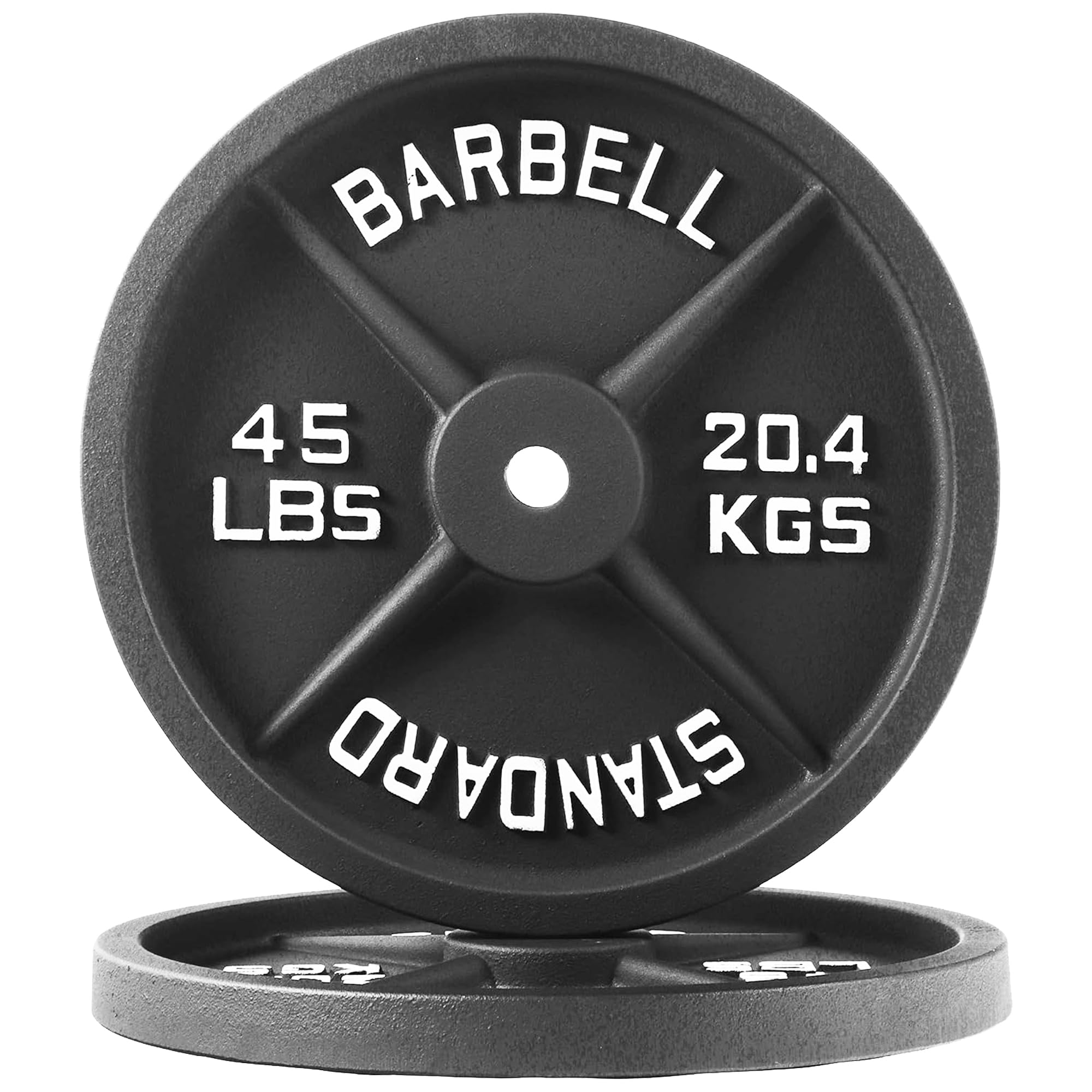 Photo 1 of *SINGLE PLATE* Fitvids 1 Inch Standard Weight Plates, 45 LB Plates for Home Gym Strength Training, Deep Grip Edge