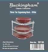 Buckingham White 3 Tier Corner Plate Rack Kitchen Cupboard Organizer 23 cm view 3