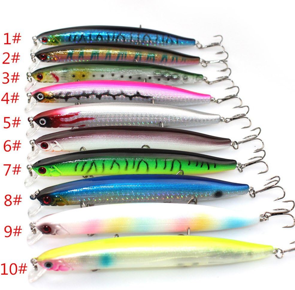 5pcs/package Fishing Lure Sinking Minnow False Resl-like Plastic Bait with Hooks for Casting 13.8cm
