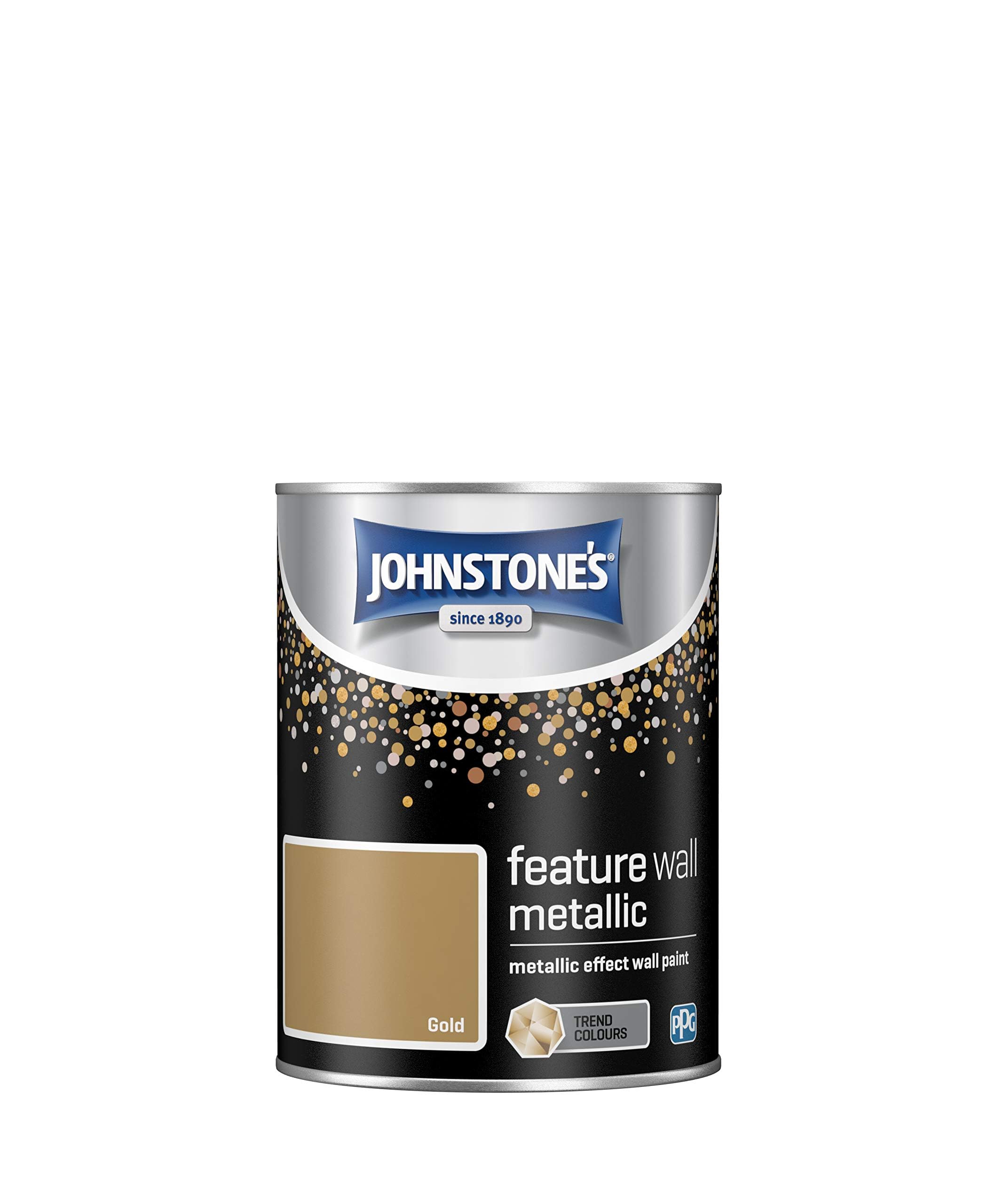 Johnstone's 423221 Feature Wall Metallics Paint, Gold, 1.25L