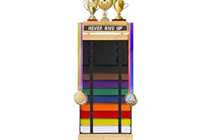 BIGGUN 12 Karate Belt Display Rack - Taekwondo Holder With Writable Blackboard, Easy Installation Martial Arts Display for Kids and Adult Birthday Gifts