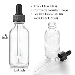 4 Pcs, 2 oz Clear Eye Dropper Bottles with 1