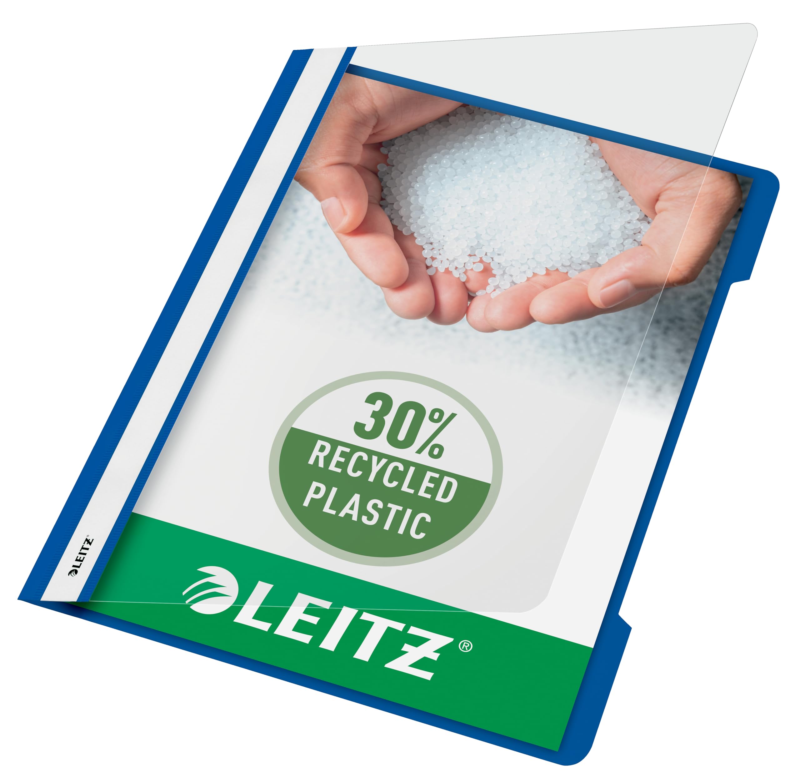 Leitz A4 Standard Plastic File, Pack of 25, 250 Sheet Capacity, Blue, 41910035