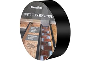 DIANELHALL Joist Tape for Decking 50 Feet Deck Flashing Tape Joist Protection Tape Butyl Joist Tape for Joists and Beams, Preservative Waterproof Deck Joist Tape, Black (1 Roll,1-5/8 Inch Width)