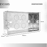 EVOGES Double Metal Back Box 35mm 2 Gang 1.0mm Brass Terminal BS4662 view 2