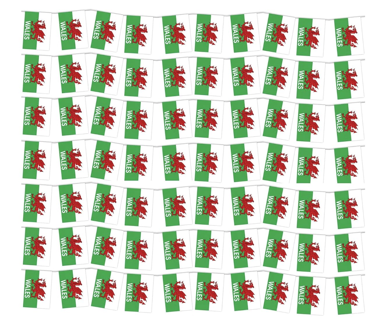 Wales/Welsh St David's Day Party Bunting/Various Lengths (20 Flags Per 6m) (18m)