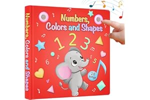 LEARNING BUGS Numbers, Colors & Shapes – 28 Favorite Counting Nursery Rhymes, Musical Books for Toddlers, 28-Button Music Book, Musical Toys for Toddlers 1-3