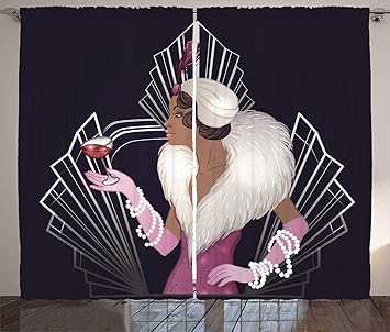 Amazon Com Ambesonne Old Hollywood Curtains 1920s Style