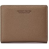 WishLotus Small Wallet for Woman, Leather Credit Card Holder Wallet with Zipper Coin Pocket, Compact Bifold Wallet Mini Purse with ID Window (Brown)