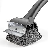 Grill Brush for Outdoor BBQ Grill Brush Bristle Free | for Cast Iron, Stainless Steel Grates, with Grill Scraper, Outdoor BBQ Grill, Black