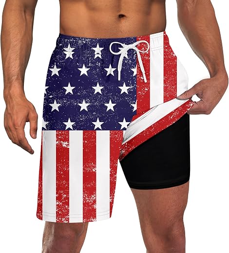 UNICOMIDEA Men Swim Trunks with Compression Liner