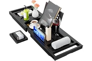 Yirilan Premium Bathtub Tray Caddy - Expandable Bath Tray - Unique House Warming Gifts, New Home, Anniversary & Wedding Gifts