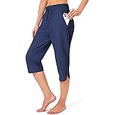 FitsT4 Sports Women's Swim Capris Pants 18" Quick Dry UPF 50+ Beach Modest Swimsuits Bottoms with Mesh Pockets
