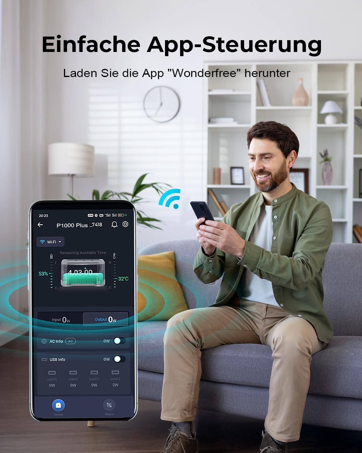 OUKITEL Tragbare Powerstation P1000 Plus, 1024Wh LiFePO4-Batterie,1800W Solar Generator, Schnellladung von 0-80% in 45 Min. Ultra-Leise für Camping, Wohnmobile & Stromausfälle 9