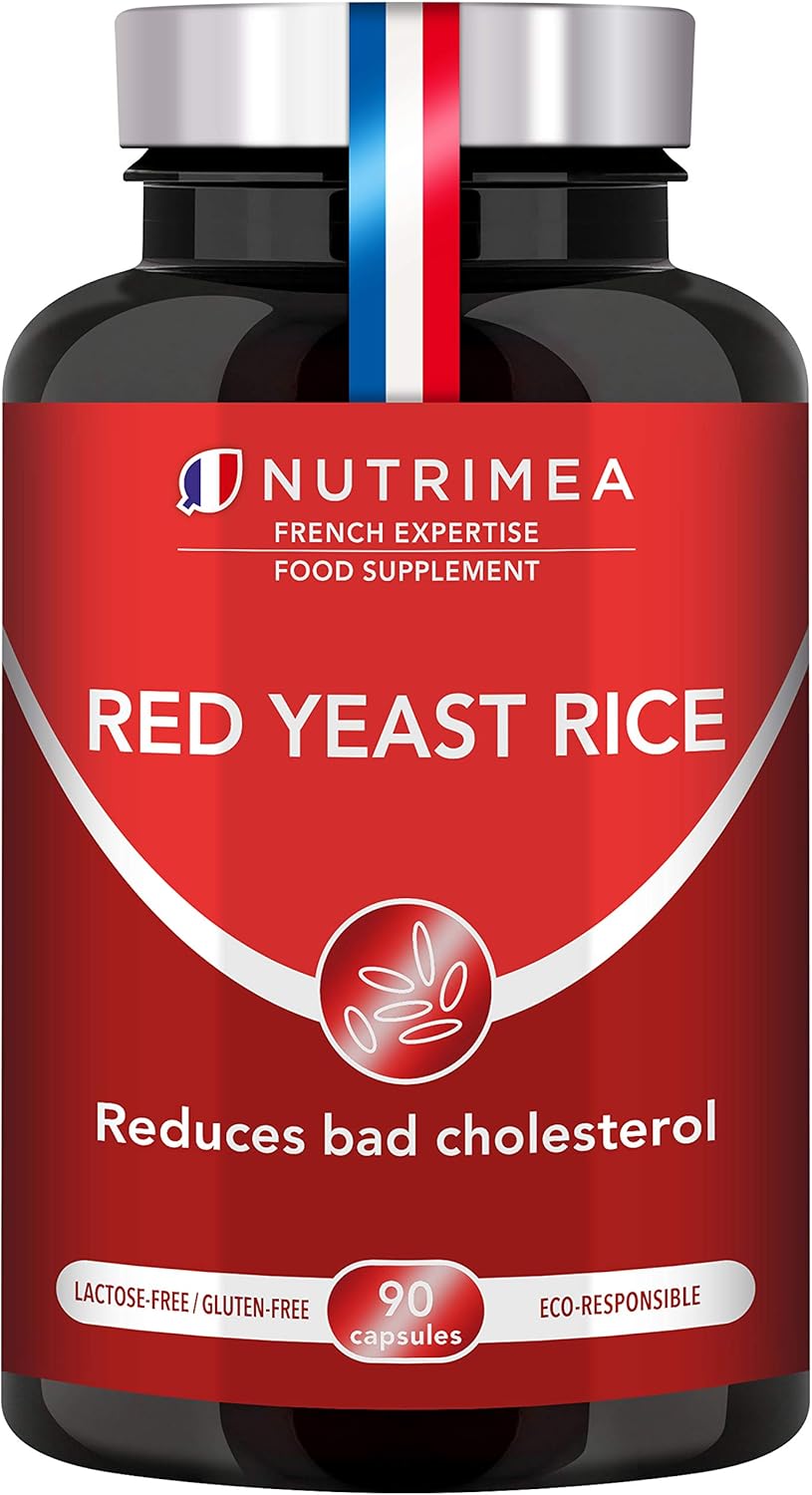 Red Yeast Rice, Enriched with Coenzyme Q10-90 Vegan Capsules, 3 Month Supply, Gluten Free, Plant-Based Supplement